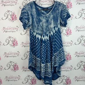 Papa Vancouver dress or long shirt asymmetrical Elegant Indigo Women's Blouse